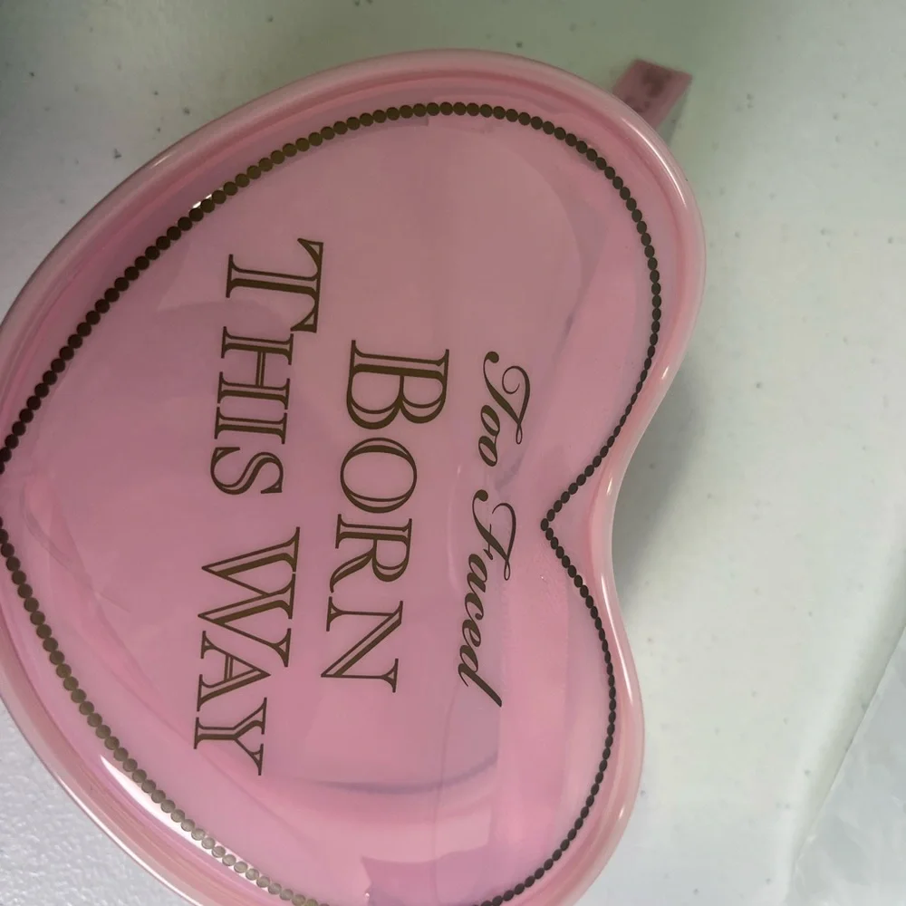Too Faced Born This Way Pink Glossy PVC Make up Pouch